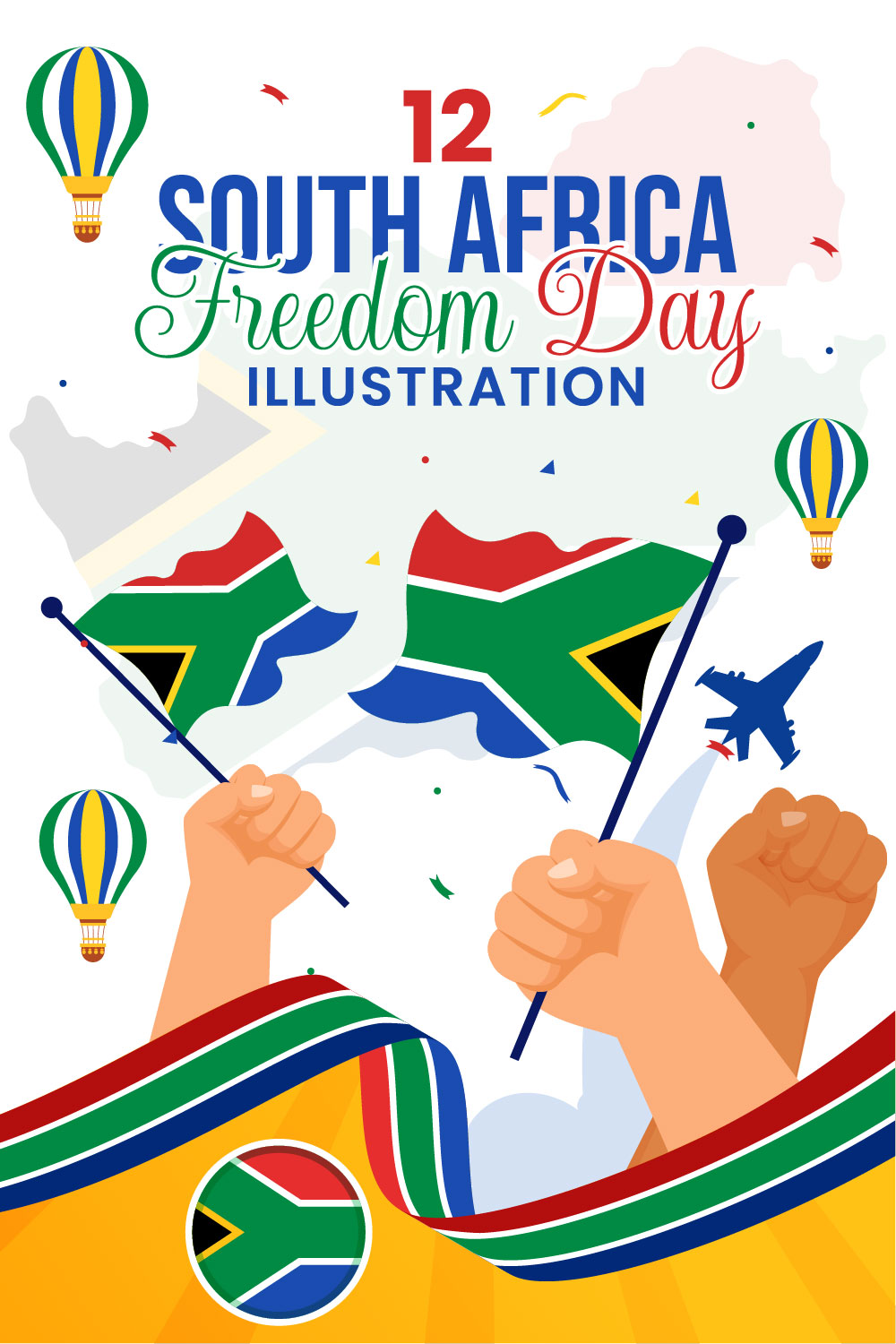 12 South Africa Freedom Day Illustration pinterest preview image.