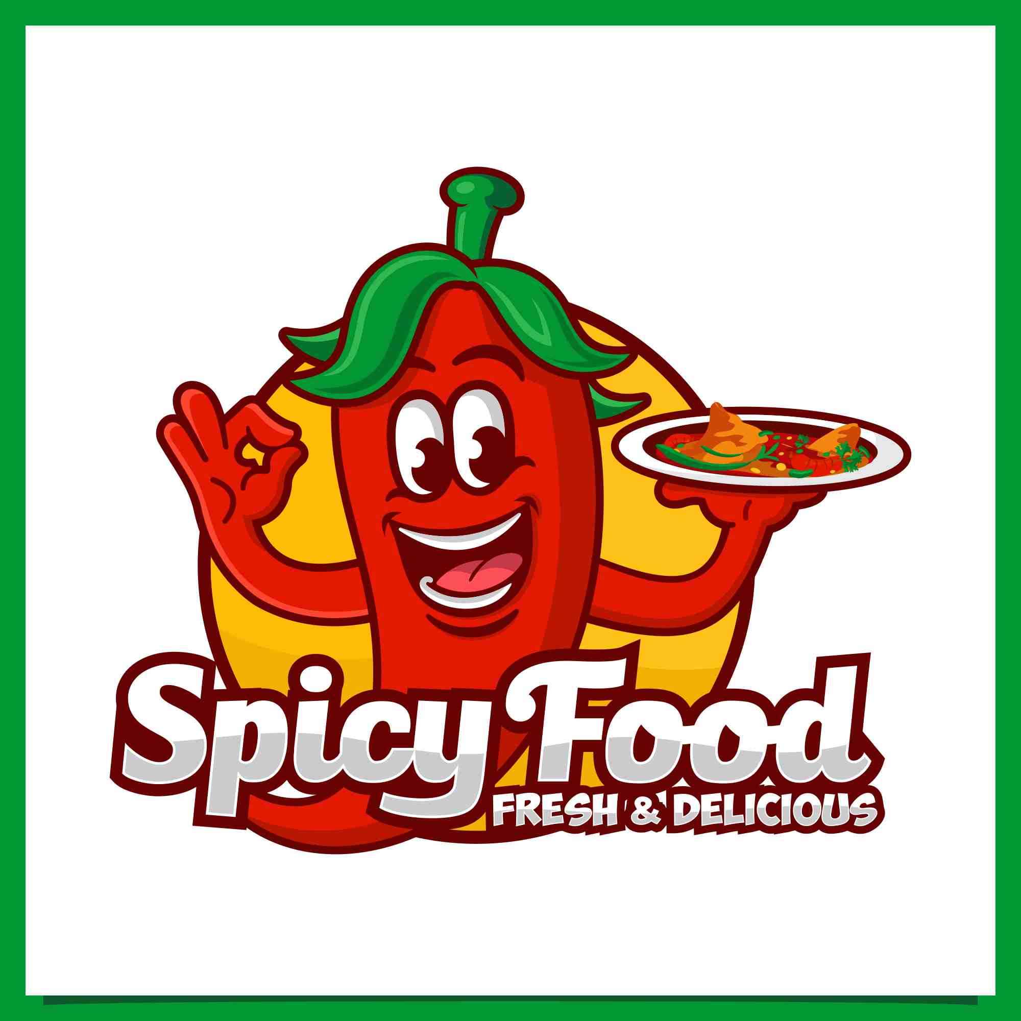 Spicy food logo design illustration - $6 preview image.