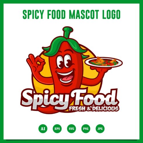 Spicy food logo design illustration - $6 cover image.