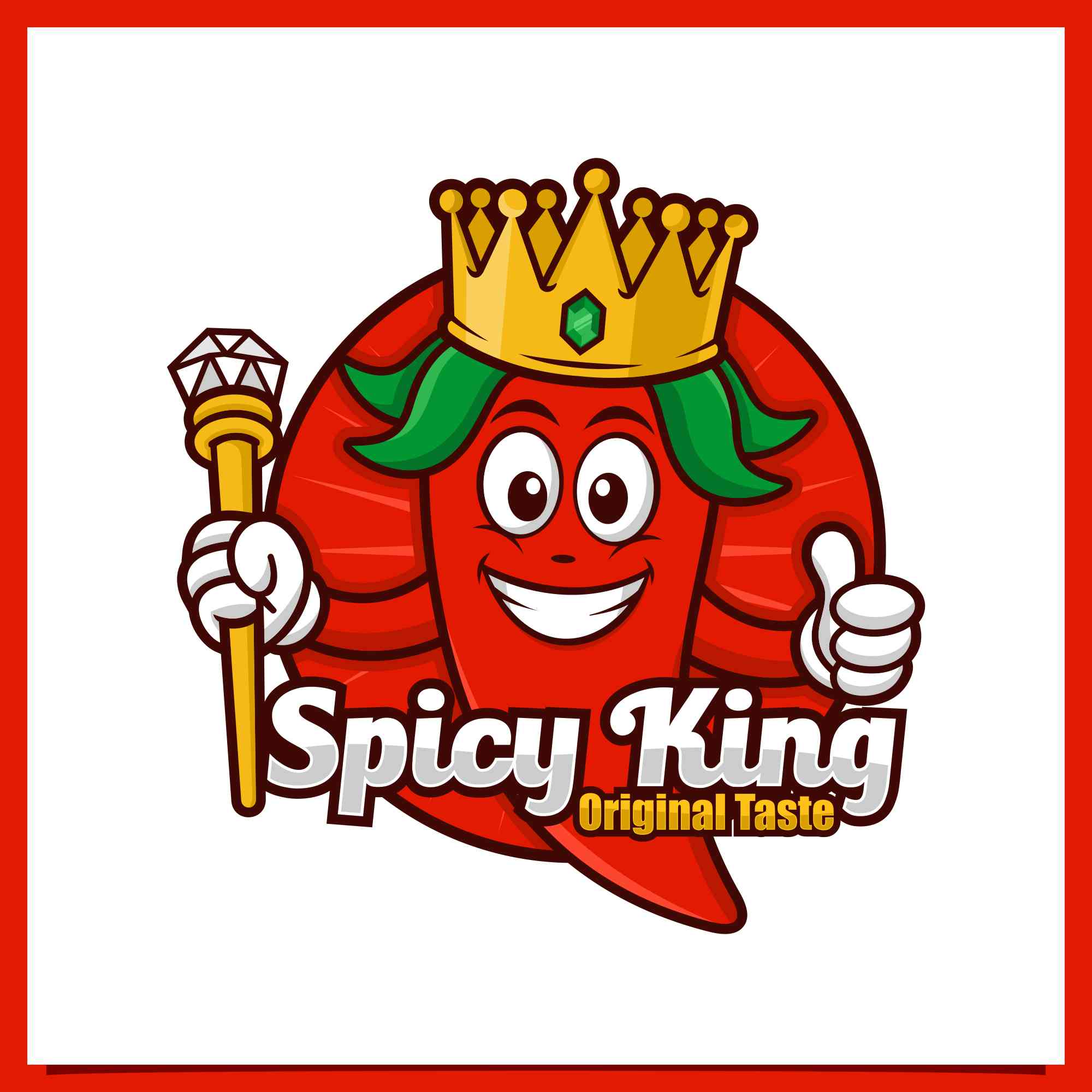 Spicy king logo design illustration - $6 preview image.