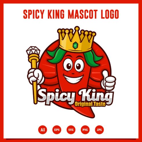 Spicy king logo design illustration - $6 cover image.