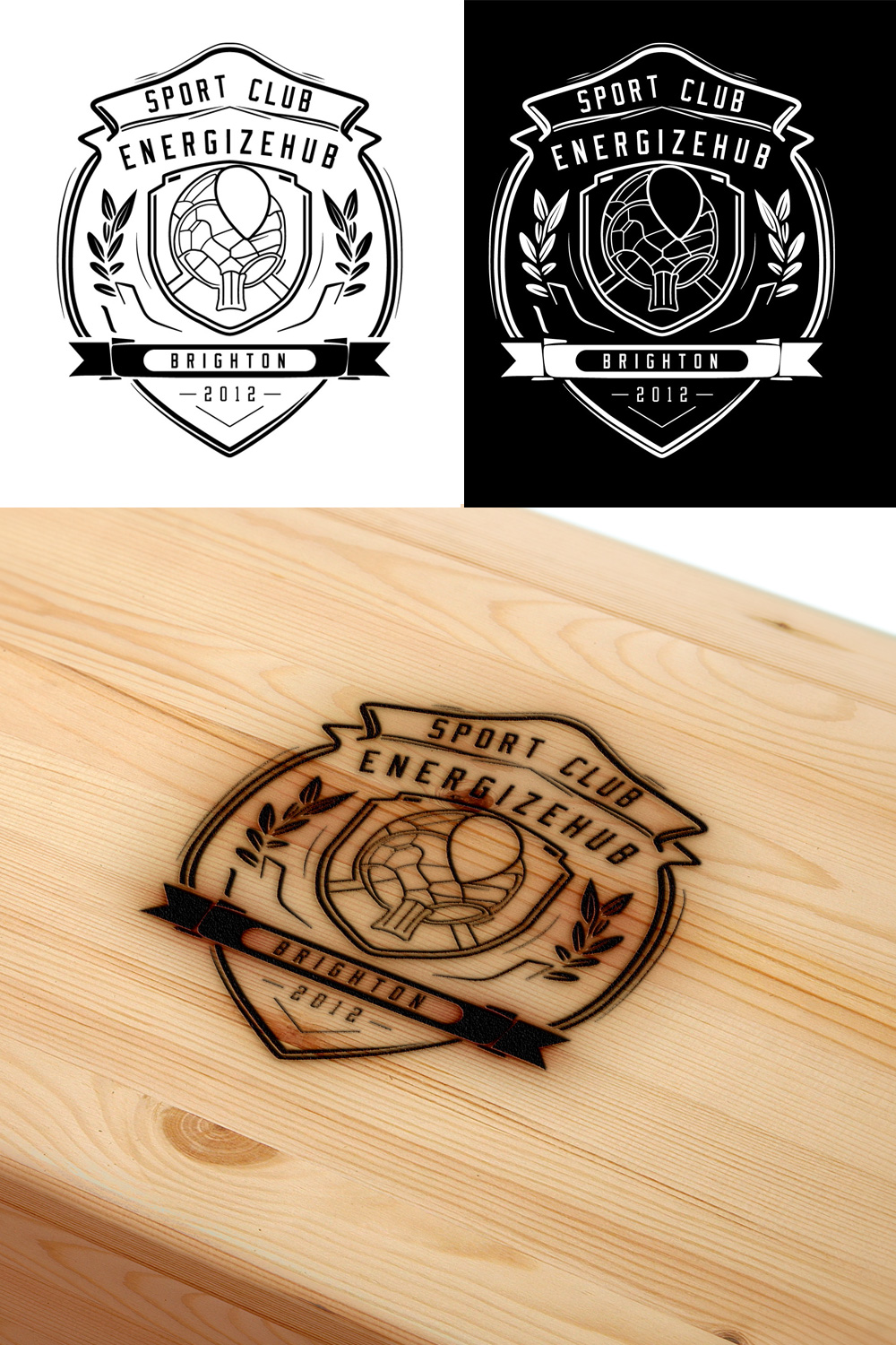 Sport Club Logo template pinterest preview image.