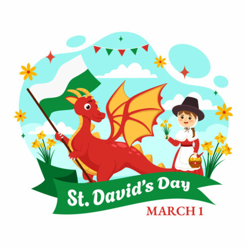 12 St David's Day Illustration cover image.