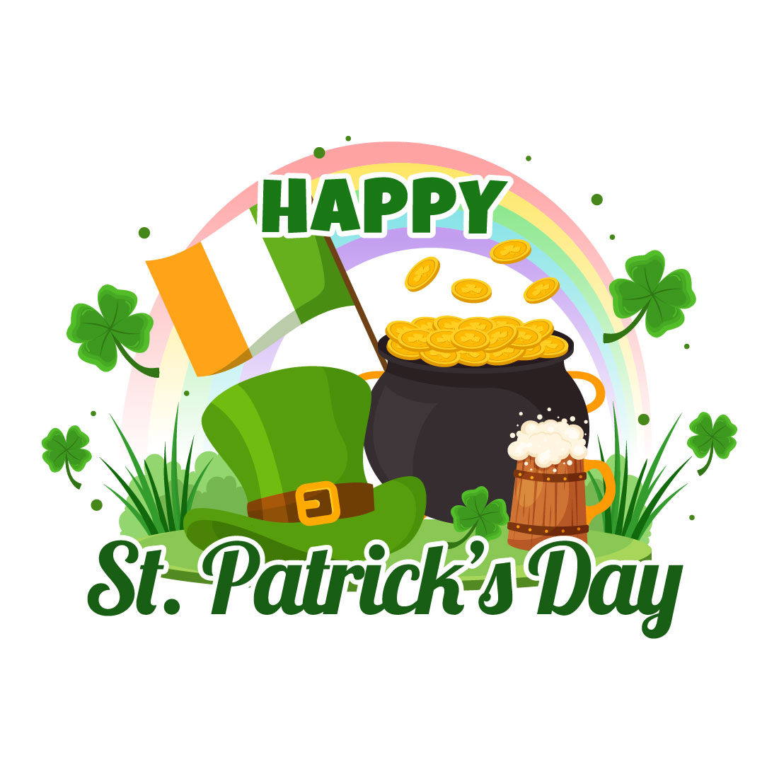 14 Happy St Patrick's Day Illustration preview image.
