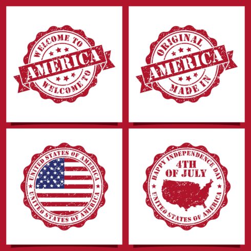welcome to america vector stamps design collection - $4 cover image.