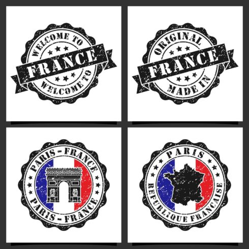 welcome to paris france vector stamps logo collection - $4 cover image.