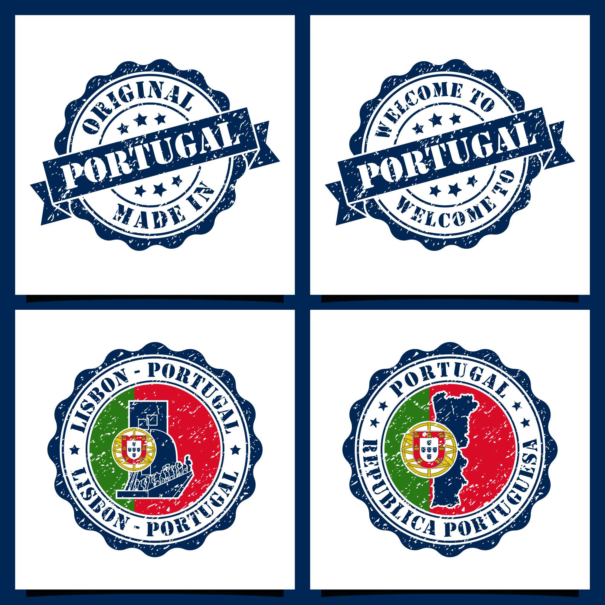 Welcome to lisbon portugal vector stamps logo collection - $4 cover image.