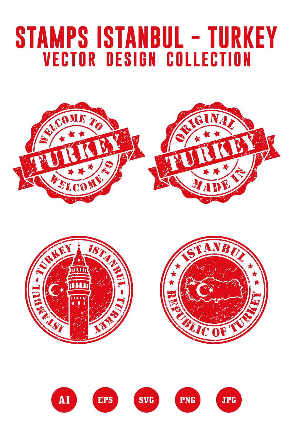 welcome to Istanbul Turkey vector logo collection - $4 pinterest preview image.