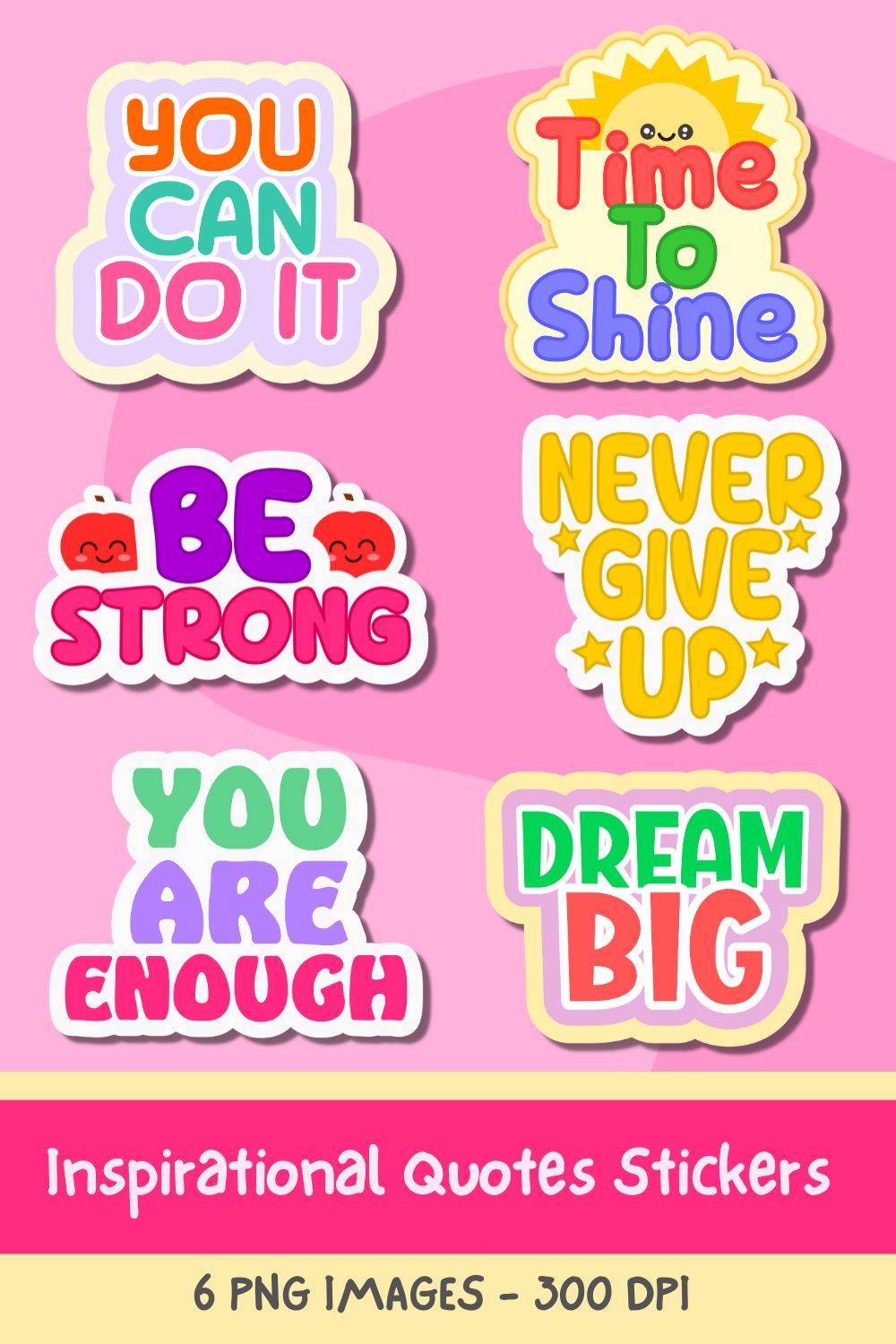 Inspirational Quotes Stickers pinterest preview image.
