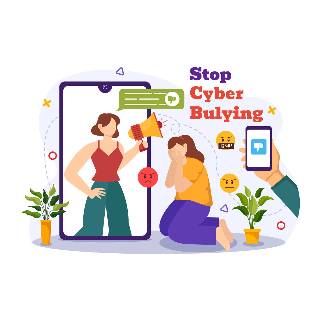 12 Stop Cyberbullying Illustration cover image.