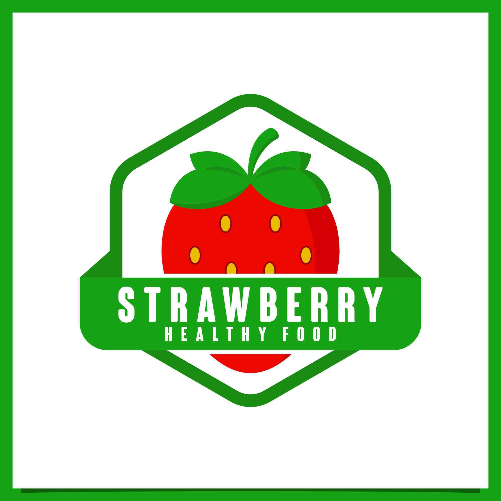 strawberry fruit badge logo design collection 3 580