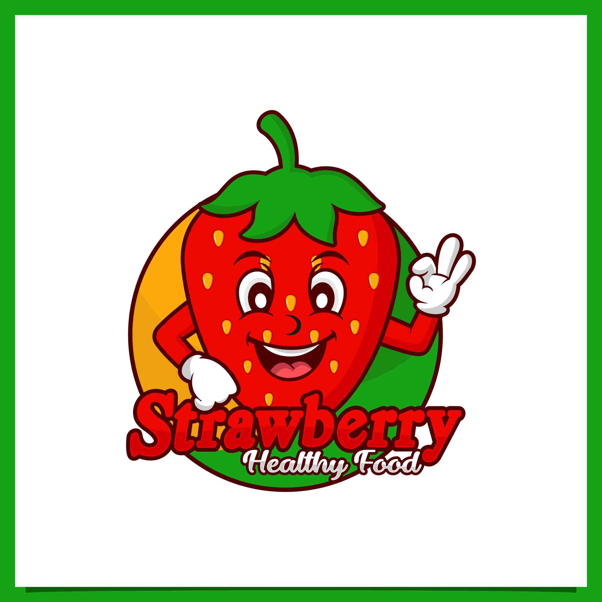 Set Strawberry fruit mascot design collection - $8 preview image.