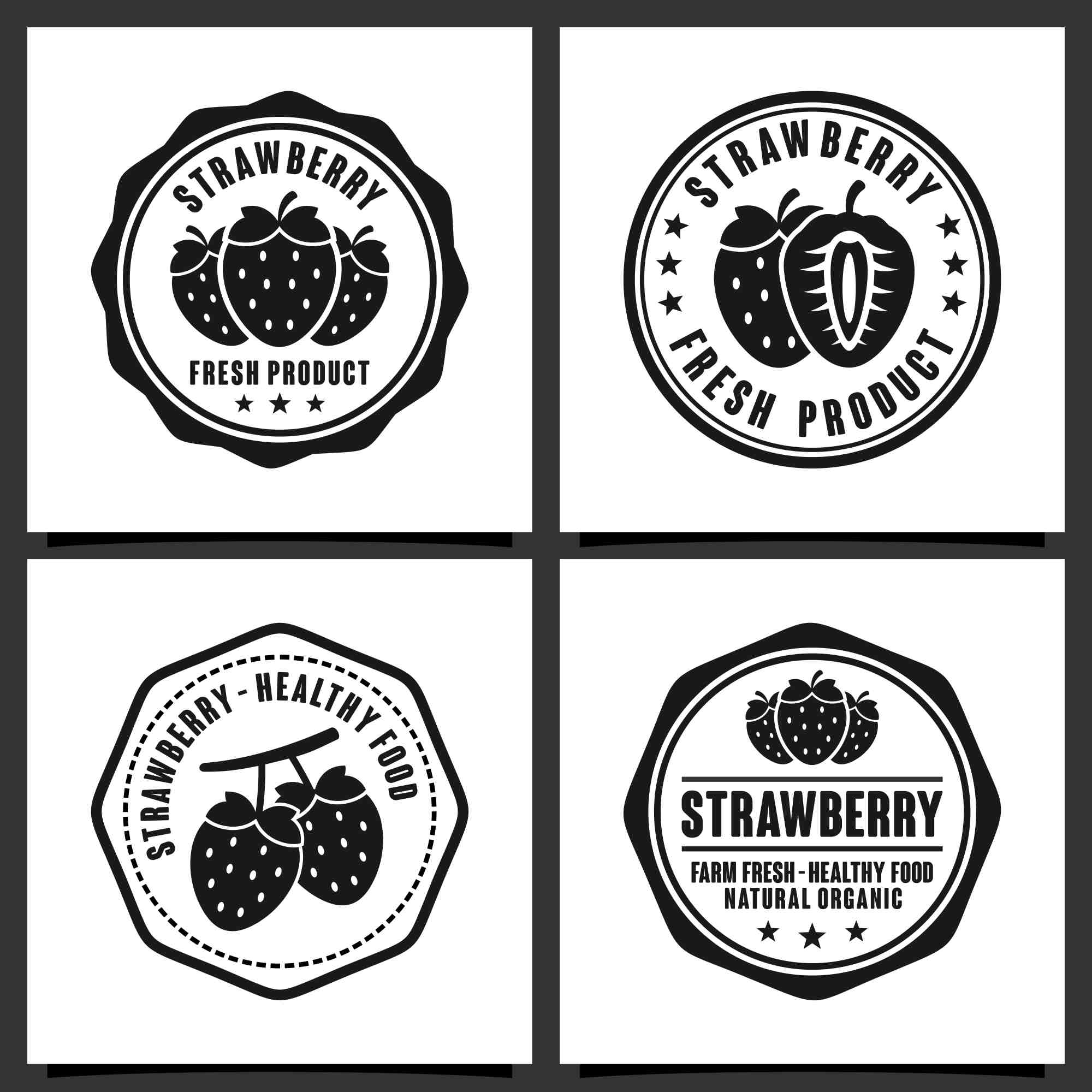 strawberry fruit vector stamps logo design 2 429