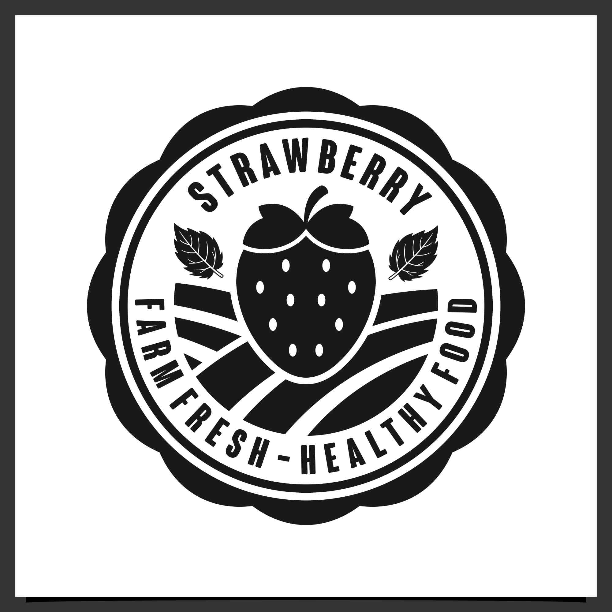 strawberry fruit vector stamps logo design 4 608