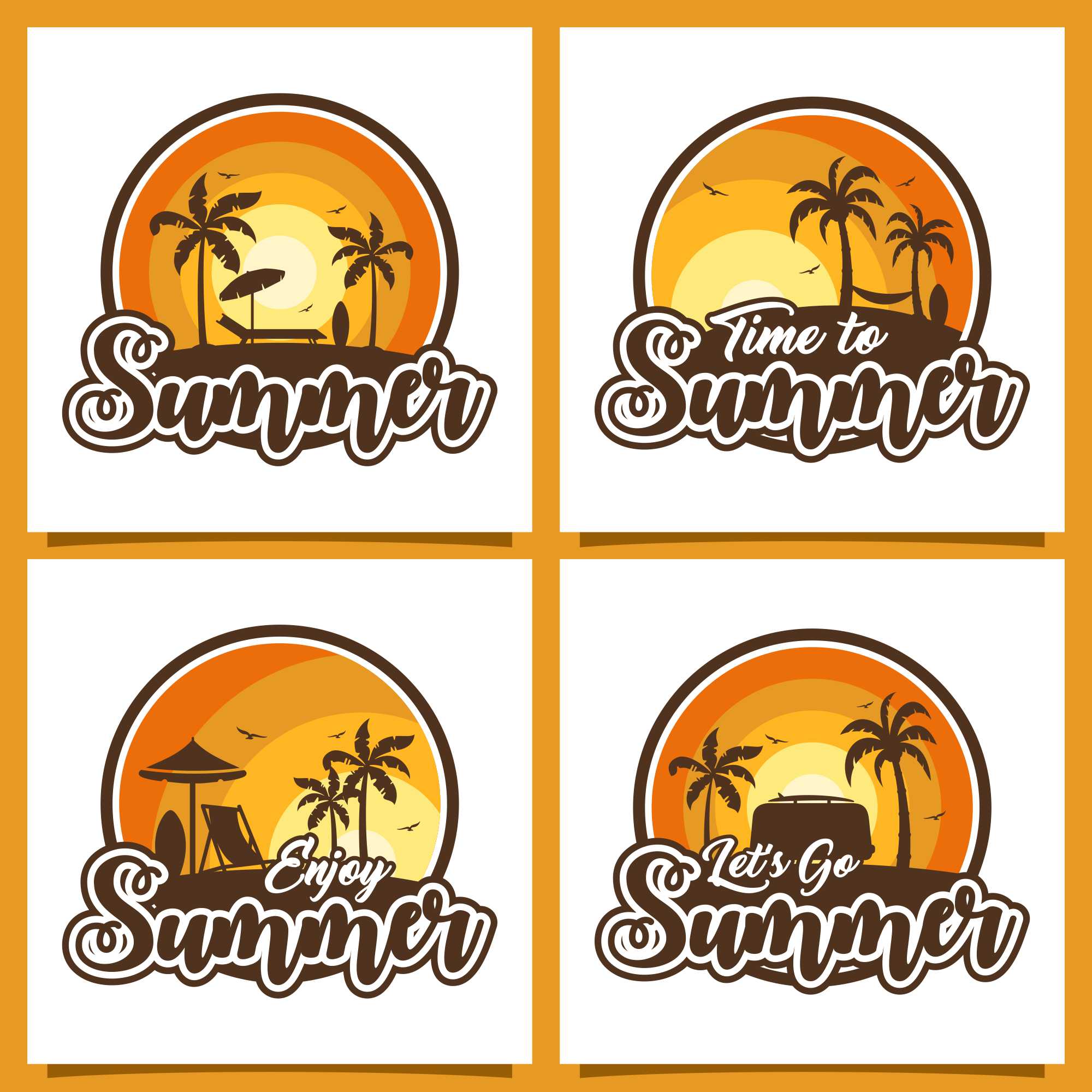 Set Summer badge logo design collection - $4 cover image.