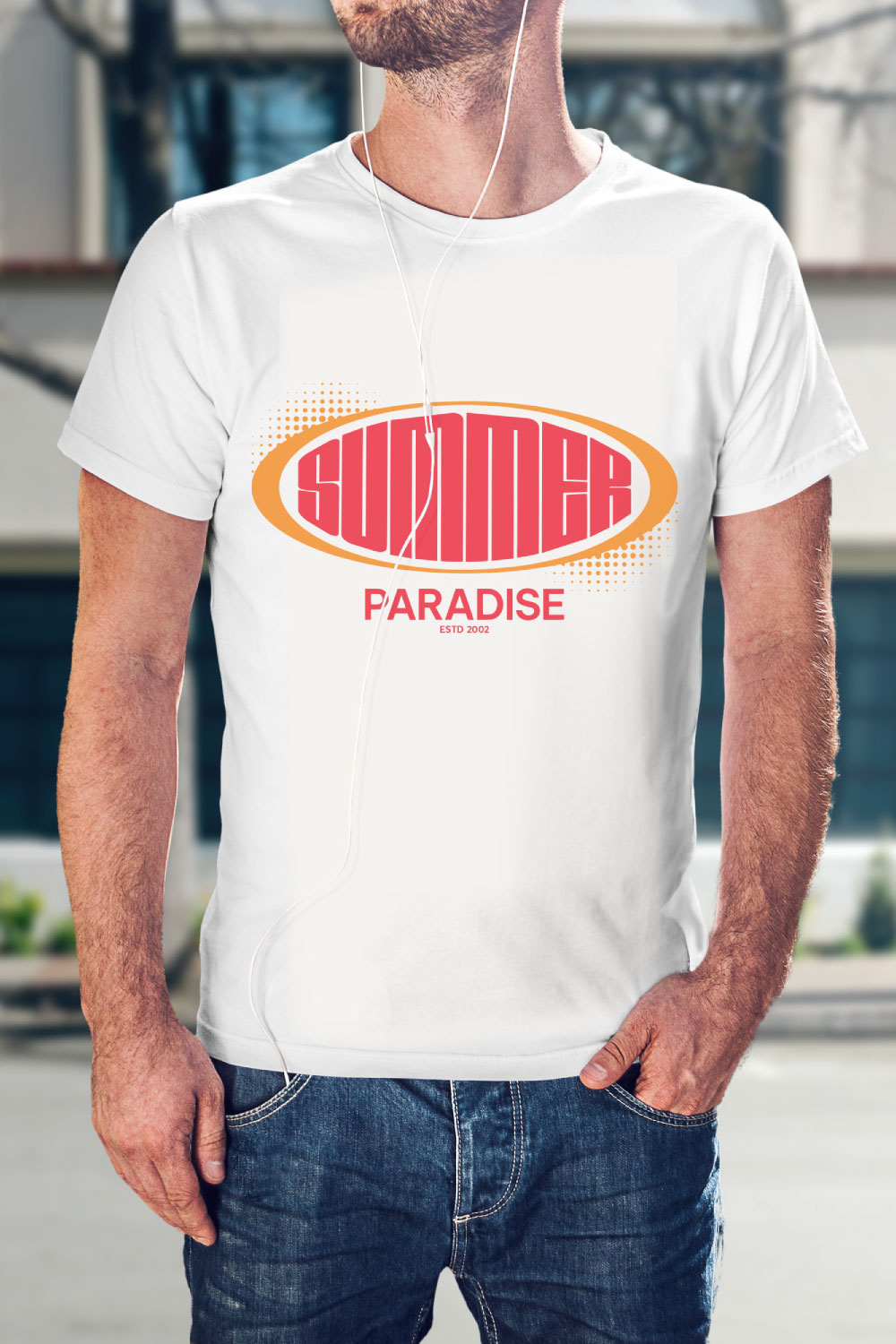 Summer Paradise T Shirt Design pinterest preview image.