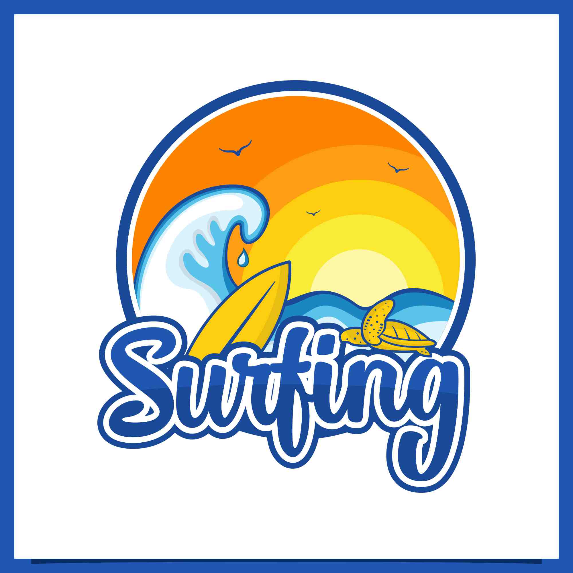 Set Surfing Club logo design collection - $4 preview image.