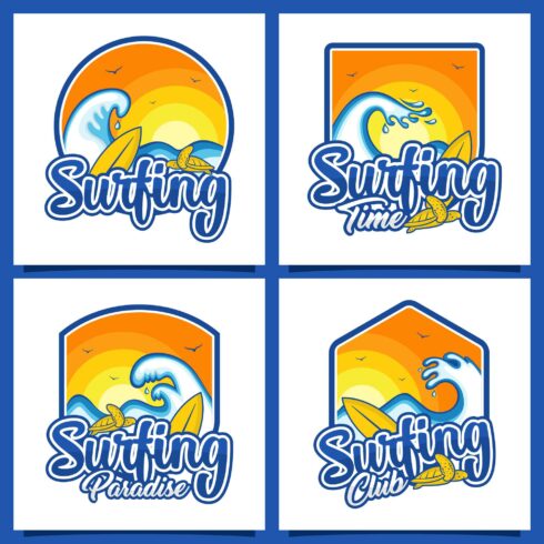 Set Surfing Club logo design collection - $4 cover image.