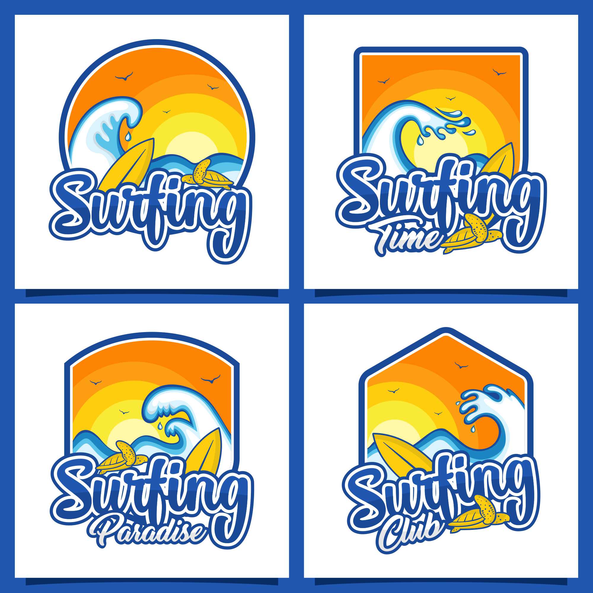 Set Surfing Club logo design collection - $4 cover image.