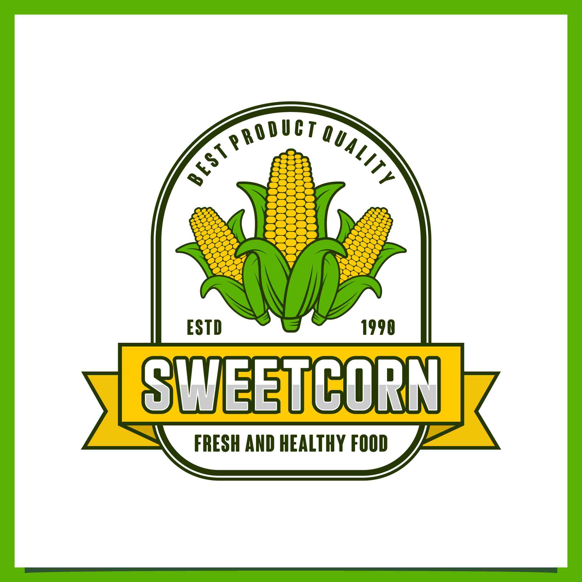 Set Sweetcorn badge logo design collection - $4 preview image.