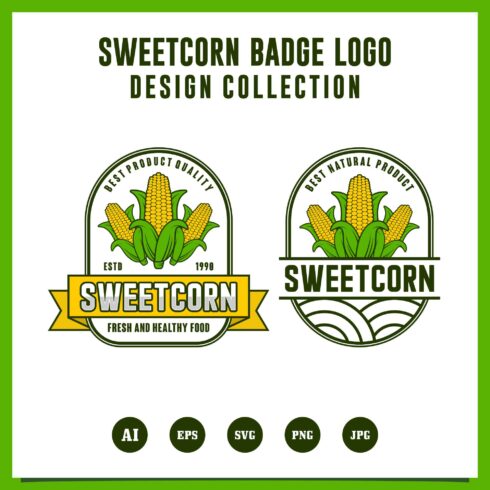 Set Sweetcorn badge logo design collection - $4 cover image.