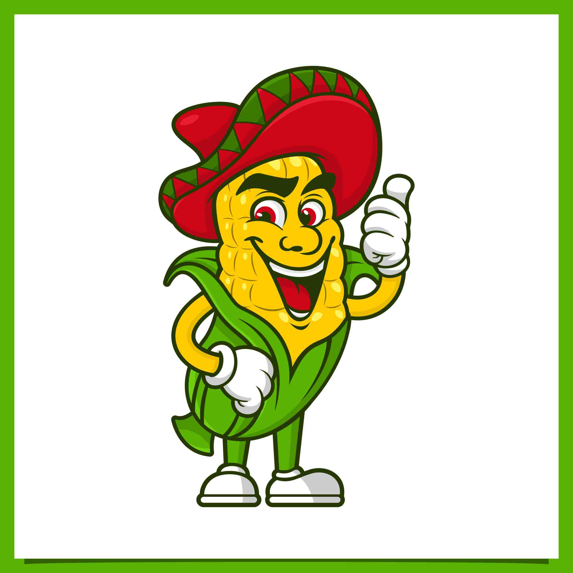 sweetcorn healthy food mascot logo design 2 19