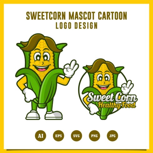 Set Sweetcorn mascot vector design logo - $4 cover image.
