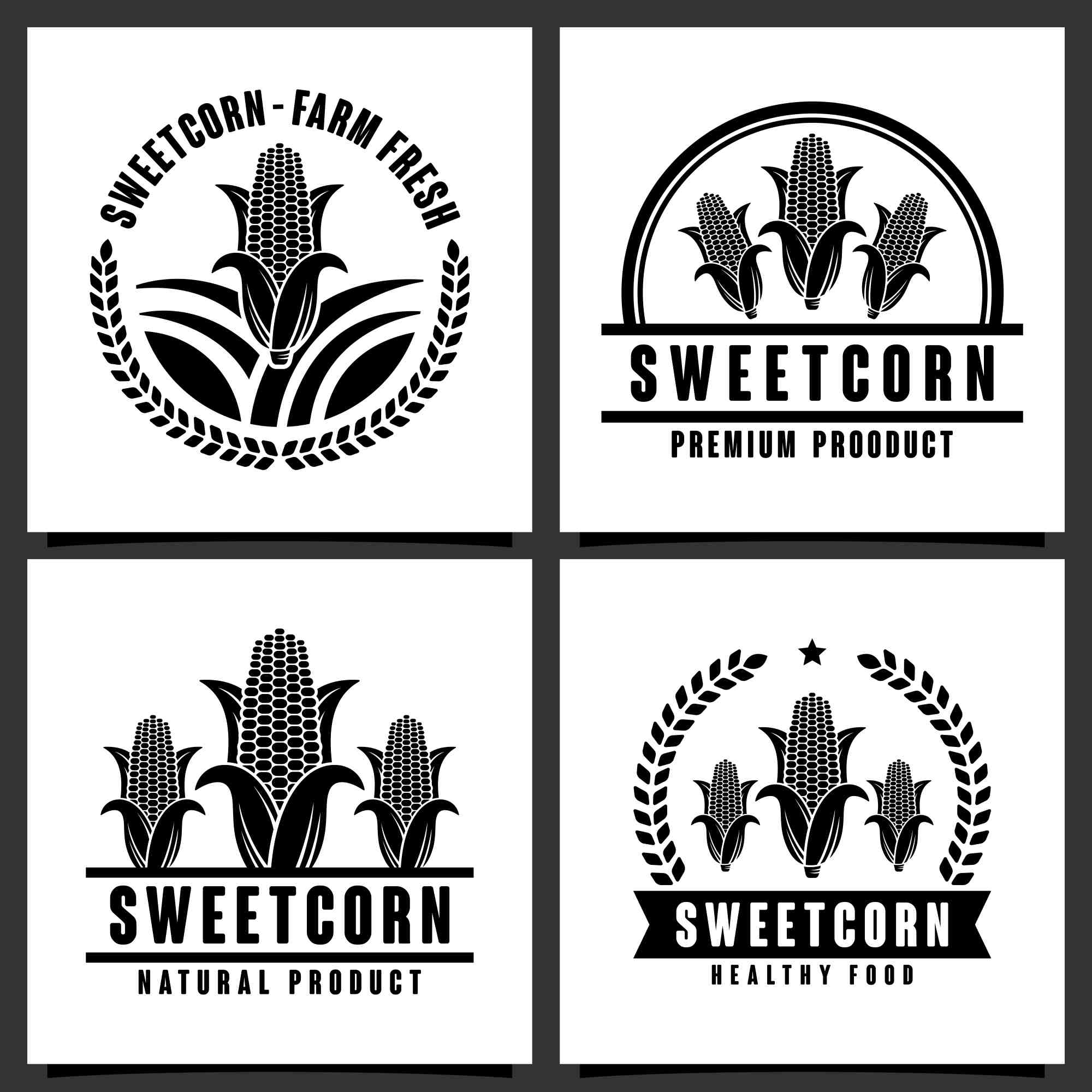 Set Sweetcorn vector badge design collection - $6 preview image.