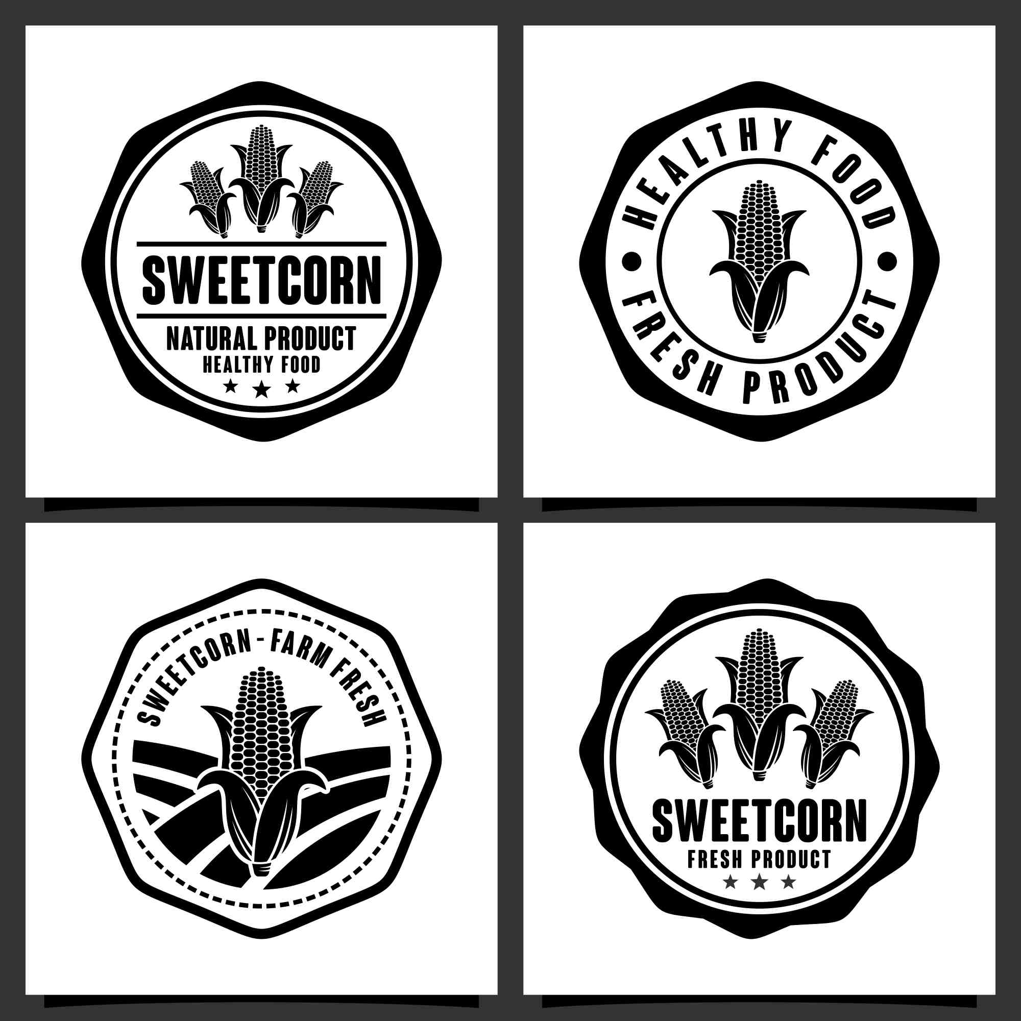 sweetcorn vector badge design collection 3 971