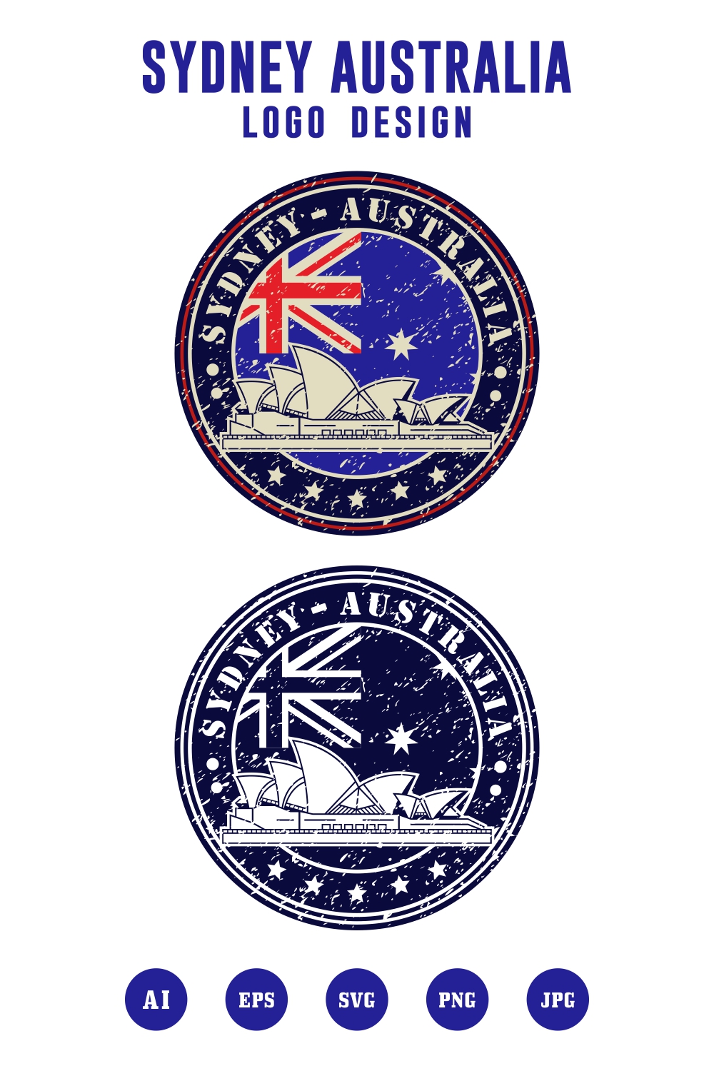 Sydney australia vector logo design - $4 pinterest preview image.