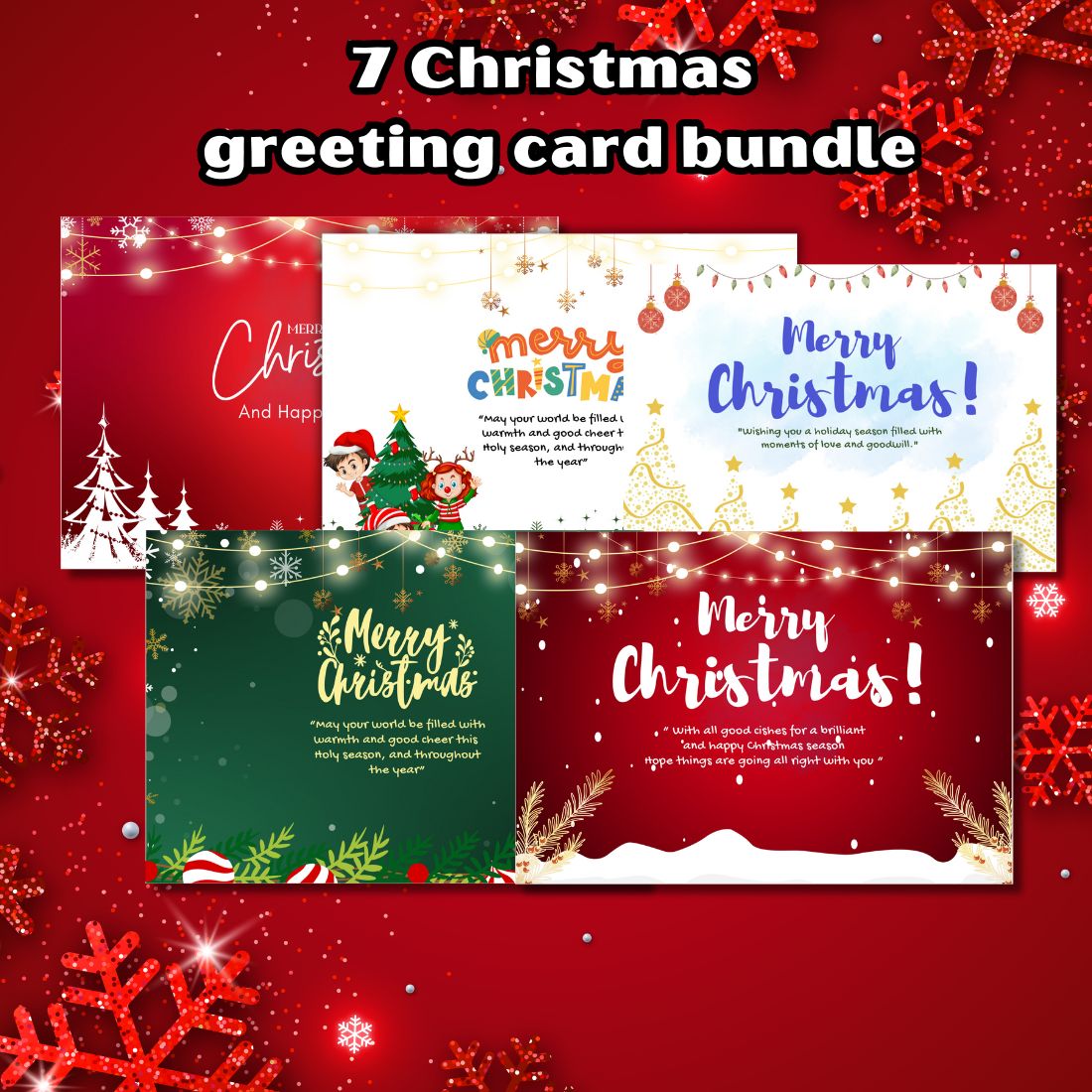 7 Christmas Greeting Card Bundle cover image.