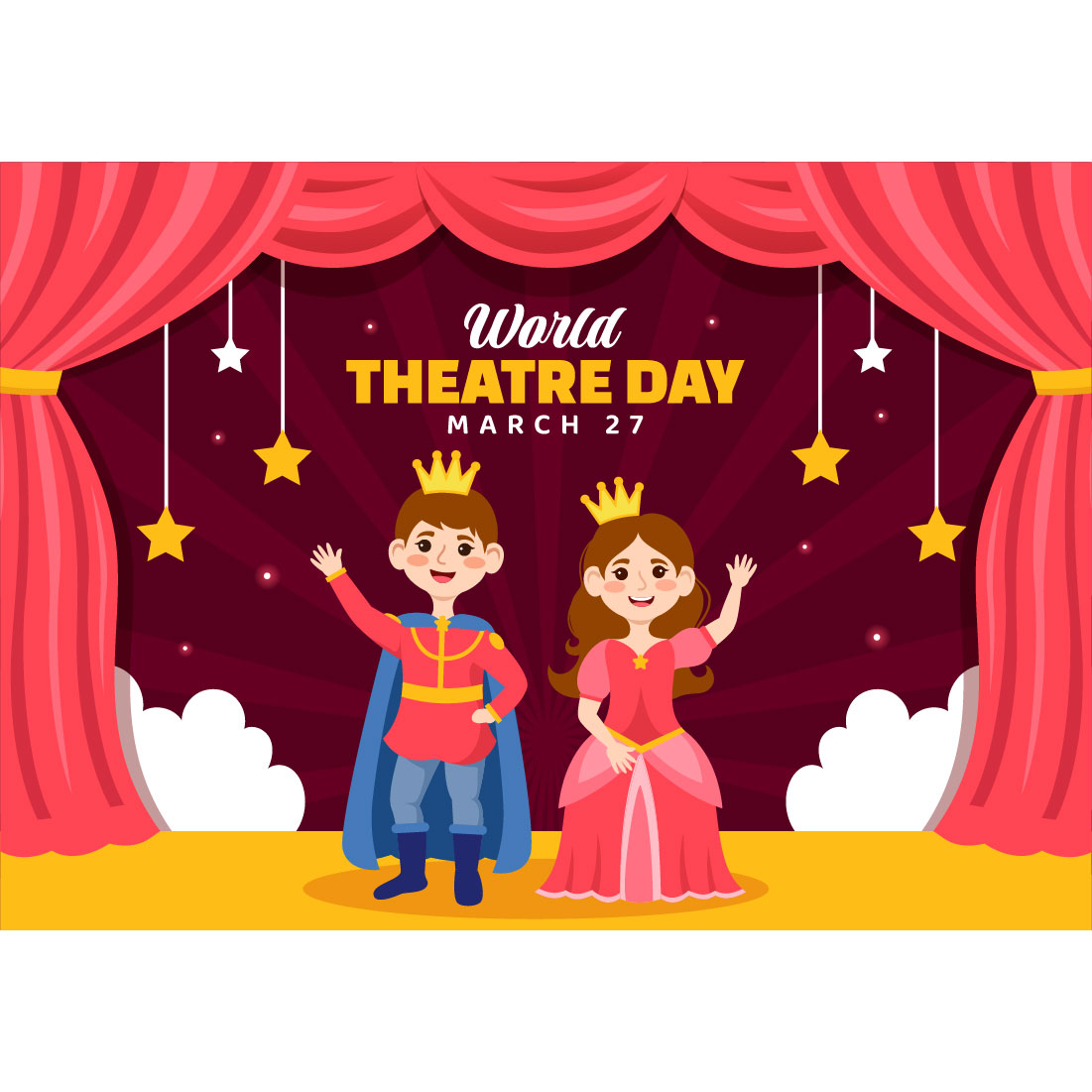 12 World Theatre Day Illustration cover image.