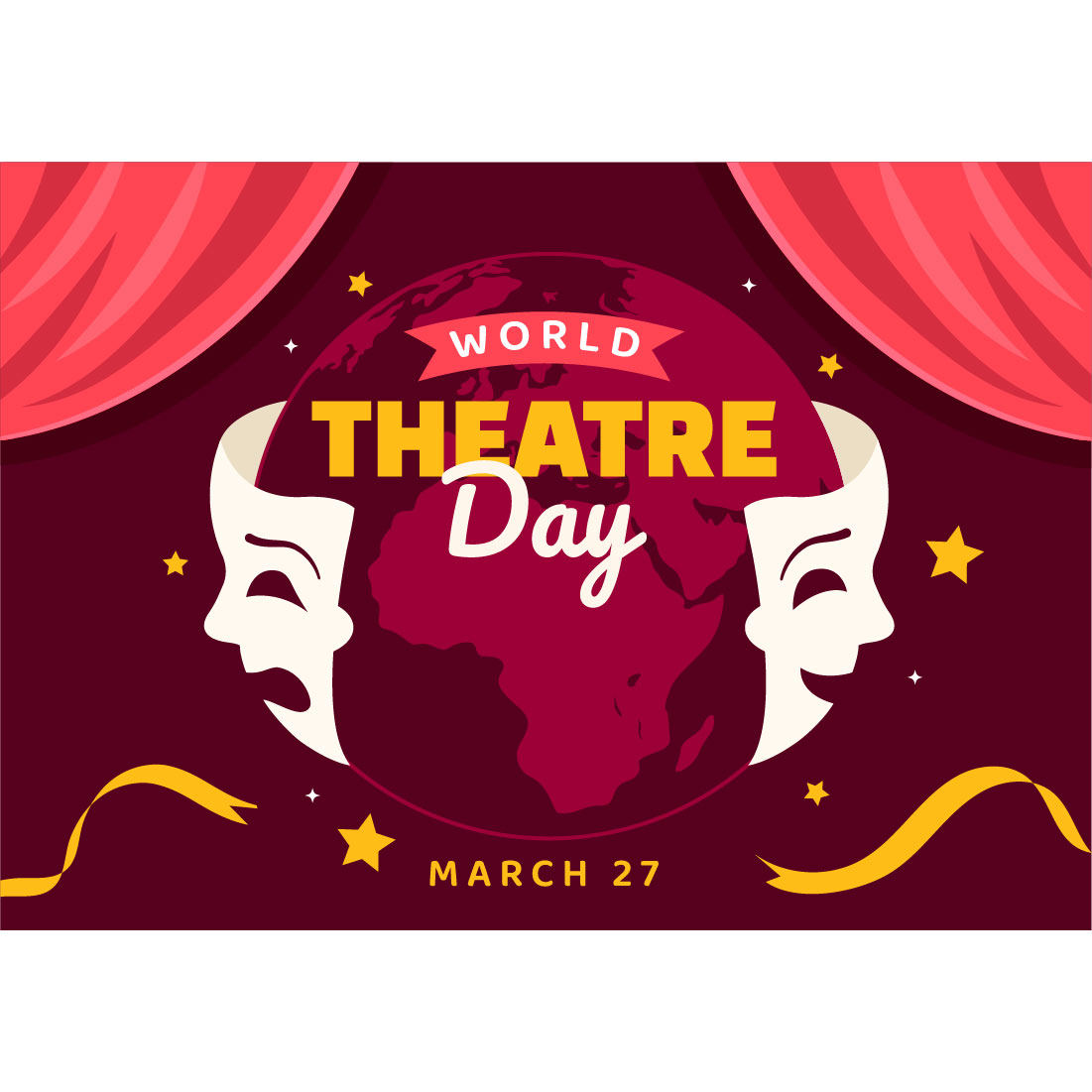 12 World Theatre Day Illustration preview image.