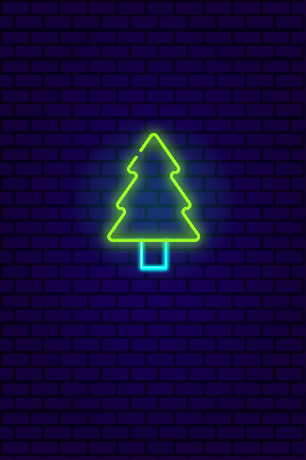 Neon Christmas Tree pinterest preview image.