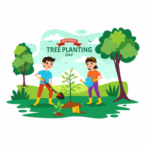 12 National Tree Planting Day Illustration cover image.