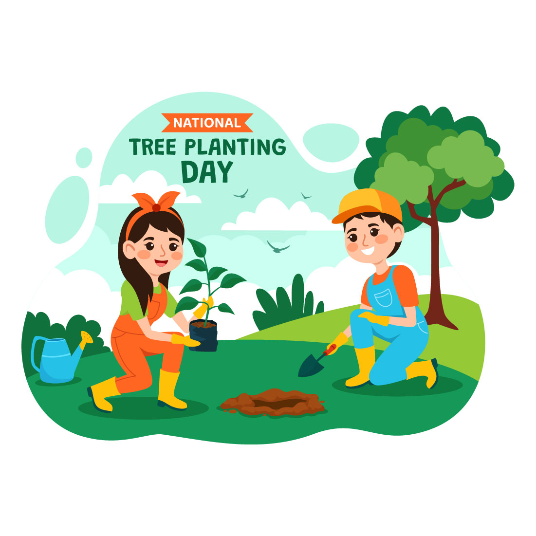 12 National Tree Planting Day Illustration preview image.
