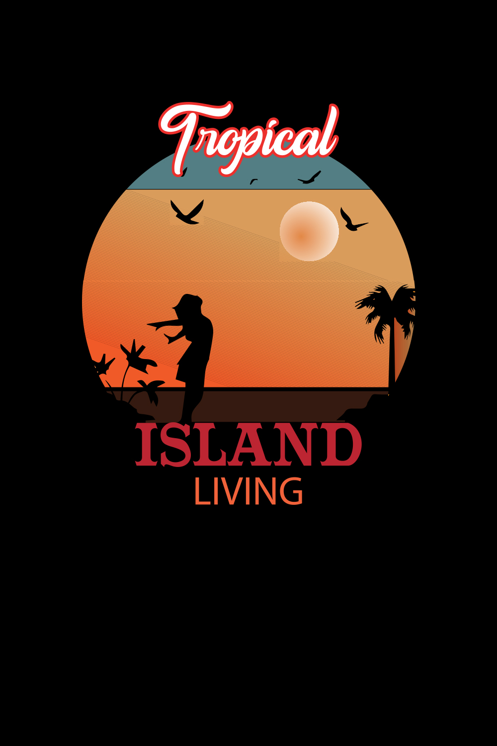 Tropical Island living pinterest preview image.