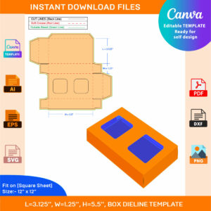 Shoe Box, Match Box Dieline Template Ai, EPS, PDF, SVG, JPG, DXF, PNG ...