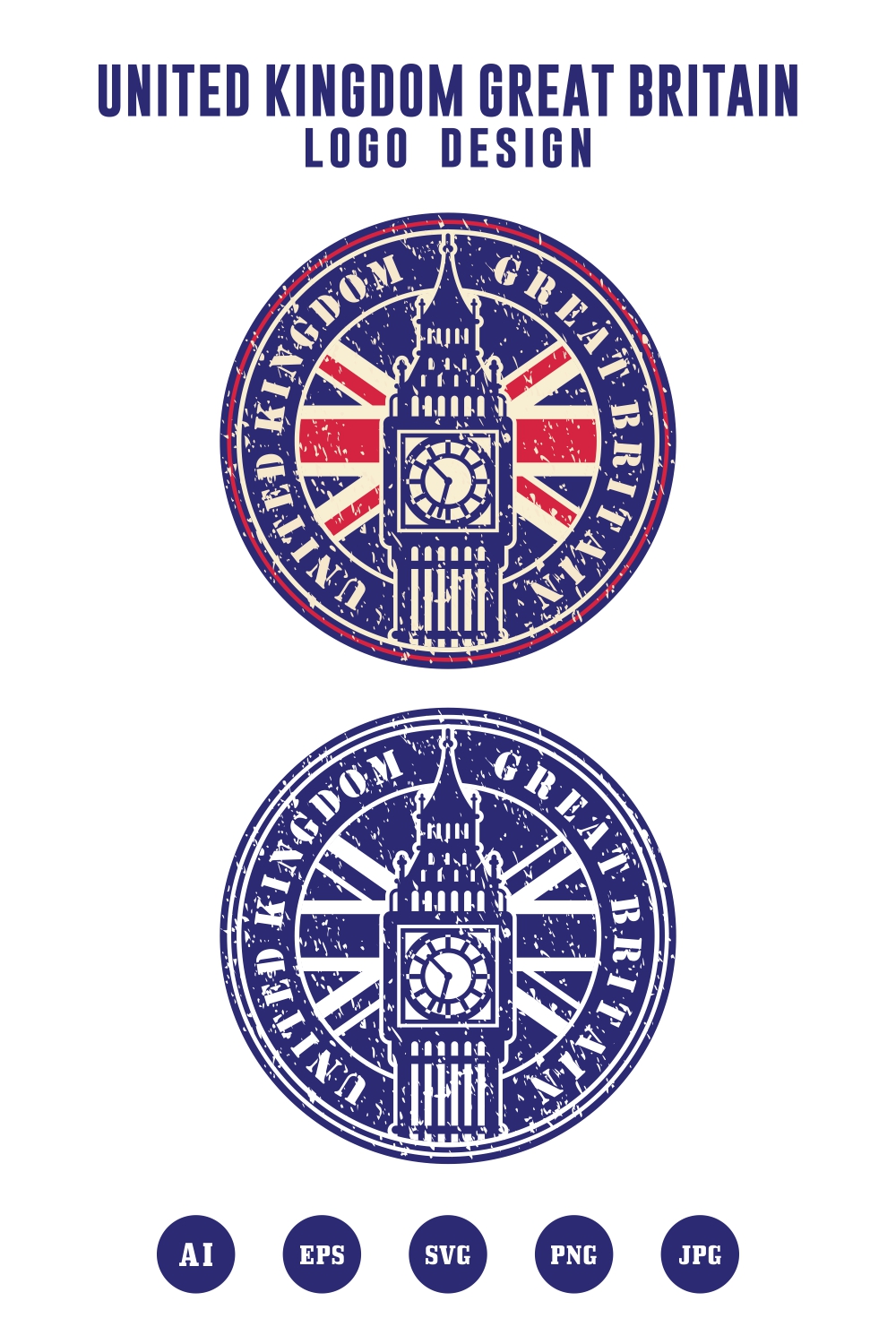 United kingdom great britania logo design - $4 pinterest preview image.