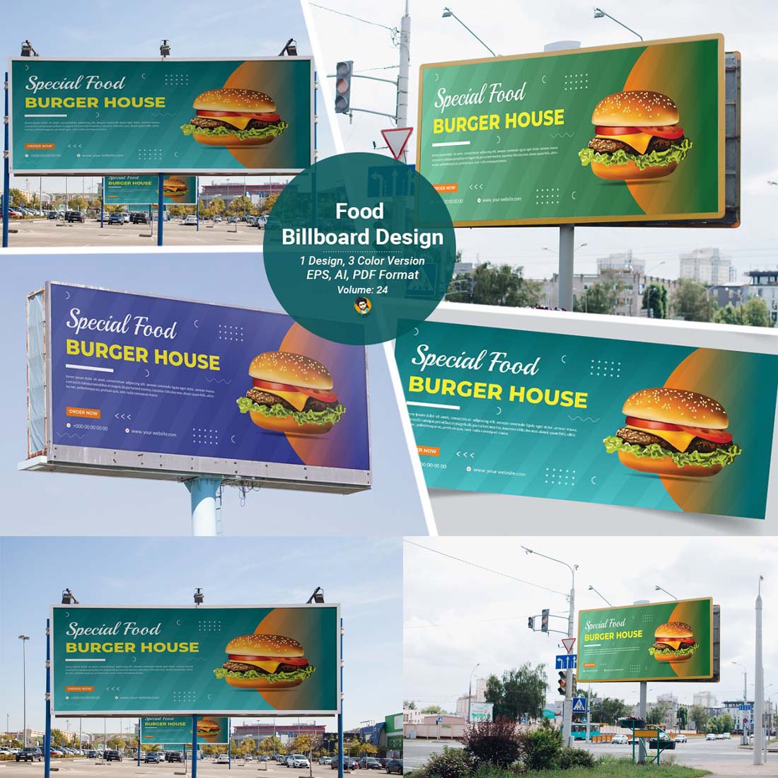 Modern Fast Food Billboard Design cover image.