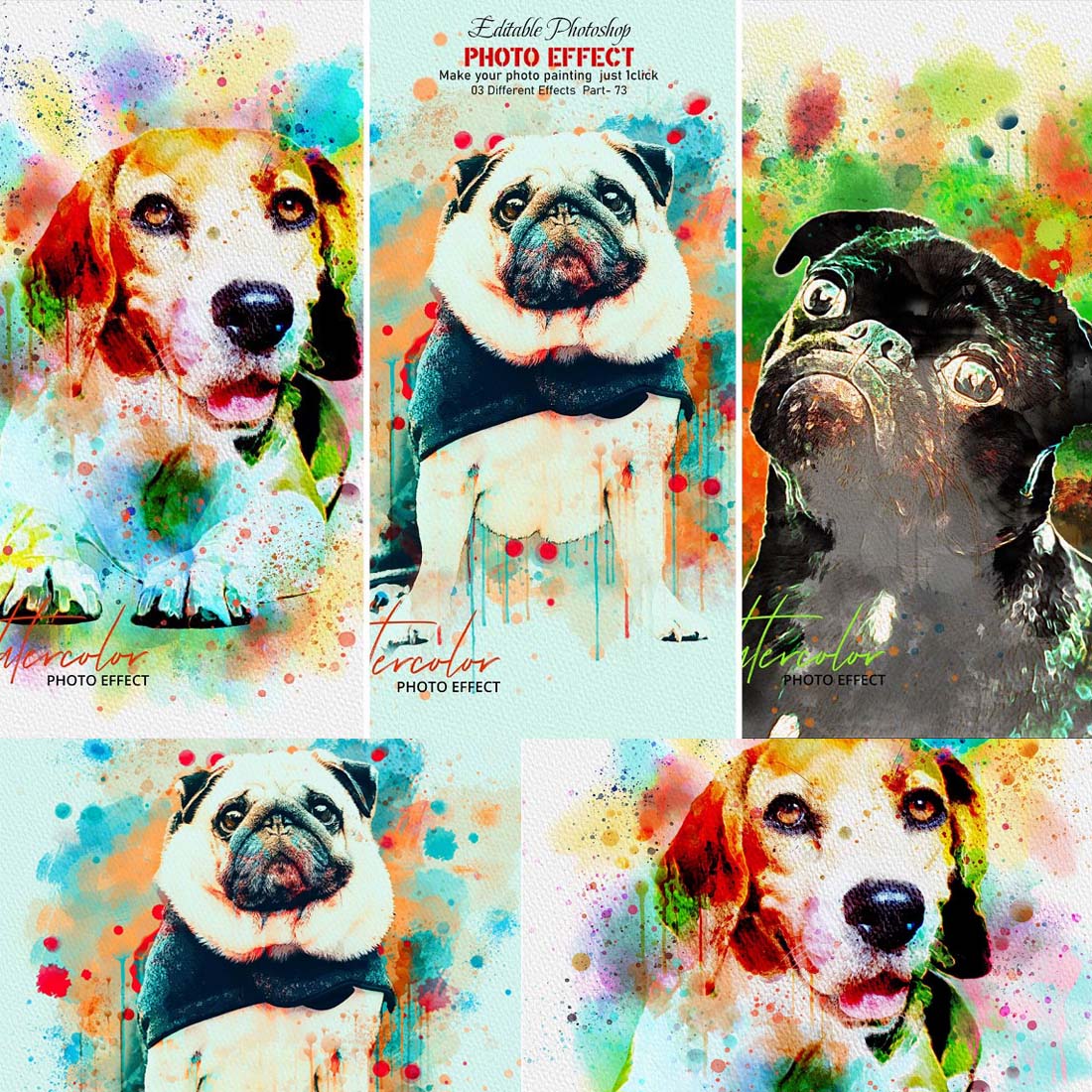 Puppy Pet Watercolor Painting Effect cover image.