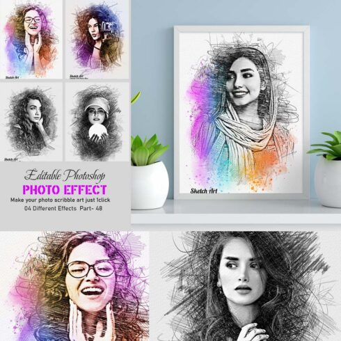 Colorful Sketch Photoshop Effect cover image.