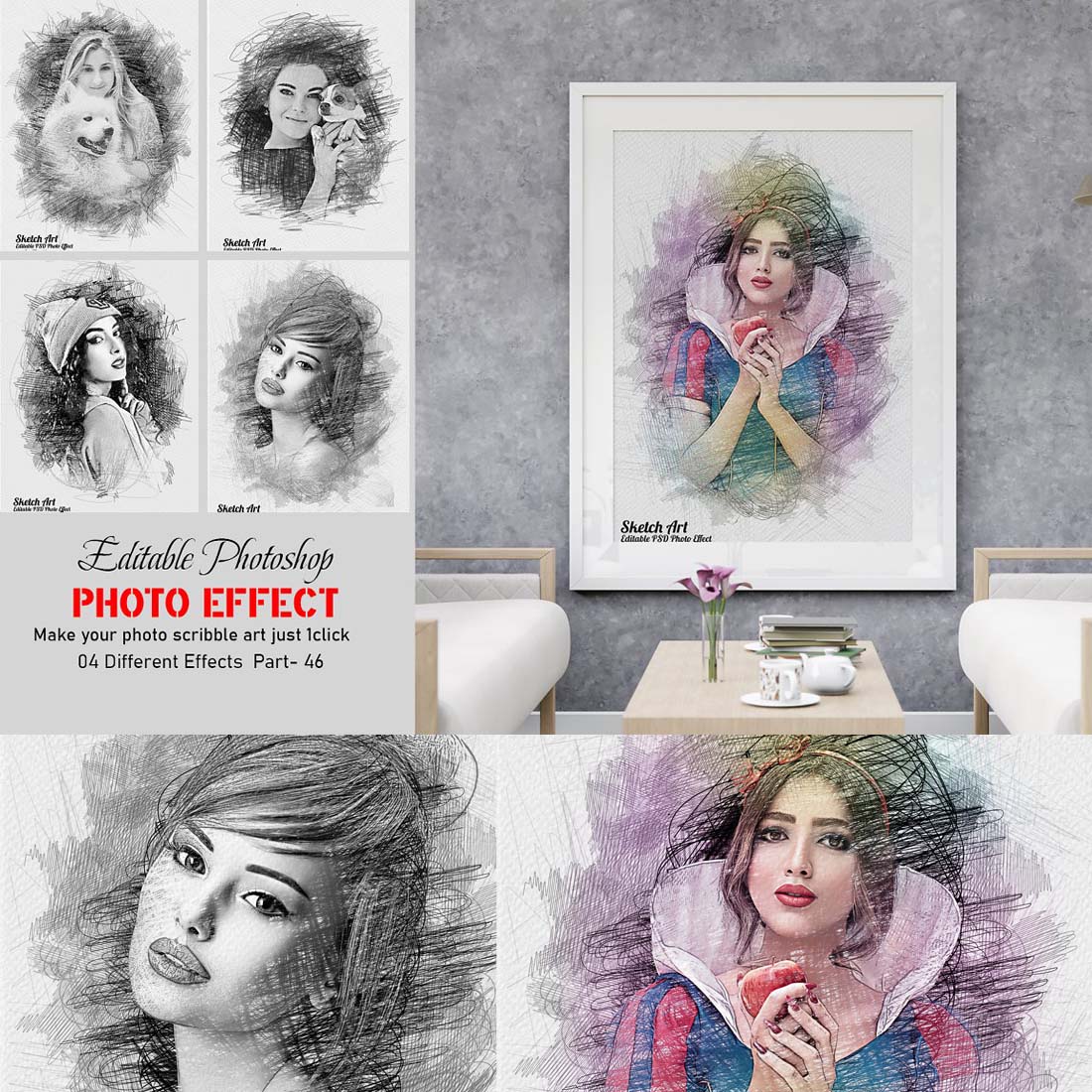 Photoshop Sketch Art Photo Effect cover image.