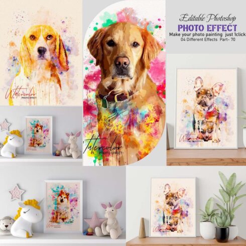 Watercolor Editable Dog Painting cover image.