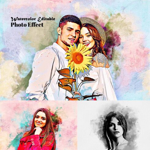 Watercolor Editable Photo Effect cover image.