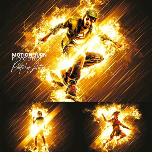 Motion Burn Photoshop Action cover image.