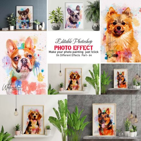Watercolor Dog Painting Photo Effect cover image.