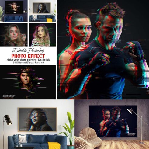 Editable Glitch Photo Effect cover image.