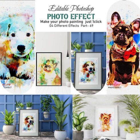 Dog Watercolor Painting Photo Effect cover image.