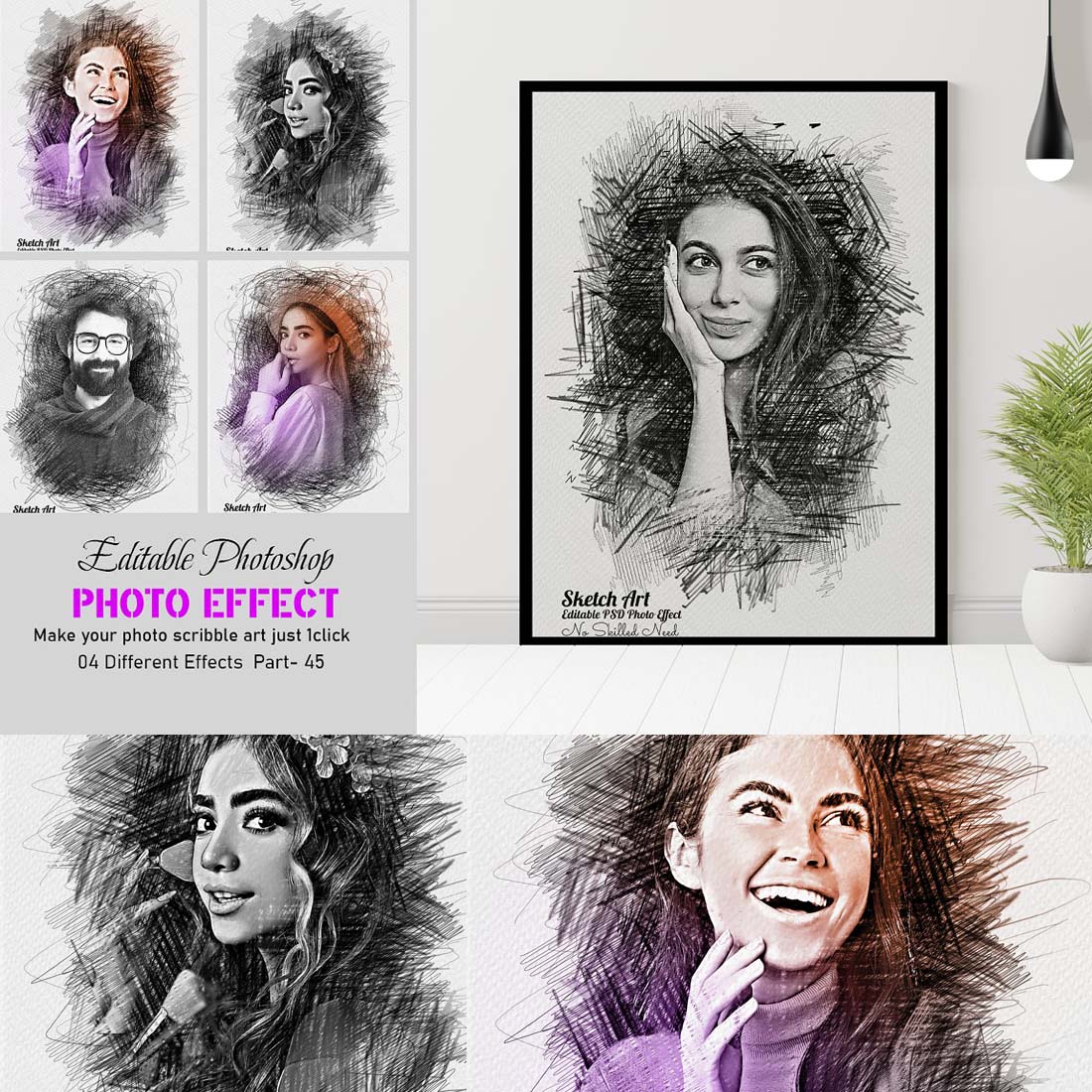 Sketch Art Photoshop Photo Effect cover image.